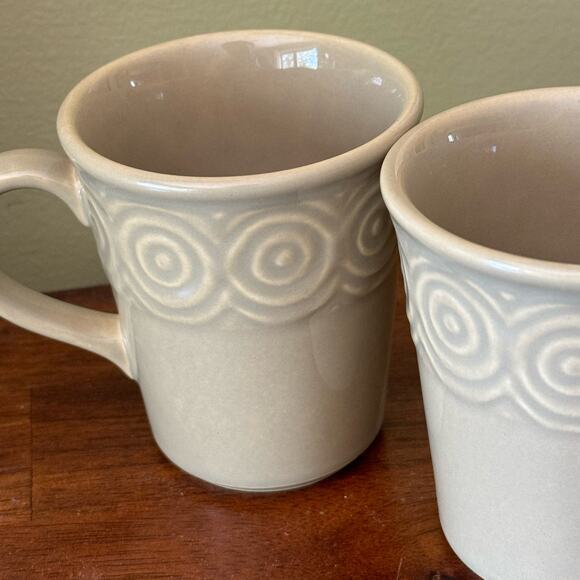Crate and Barrel Sierra Khaki Clay 10oz Mugs Set of Two - Picture 3 of 5